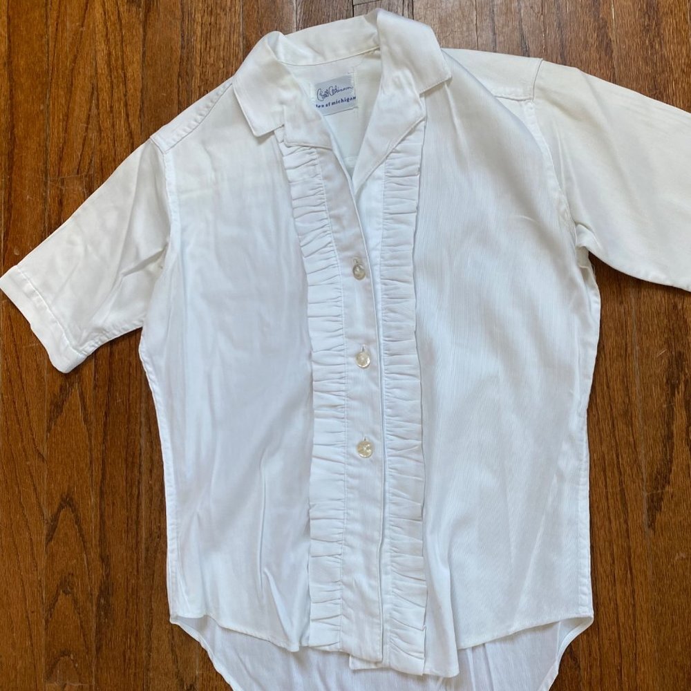 Vintage Bill Atkinson Glen of Michigan Blouse Womens Size Small Tuxedo Button Up - Picture 9 of 12